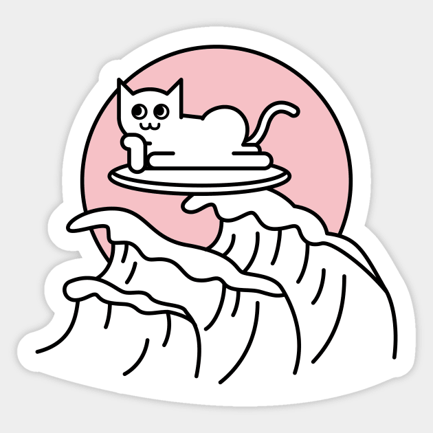 The Great Cat Wave off Kanagawa - Thirty-six Cat Views of Mount Fuji Sticker by Attapet Original